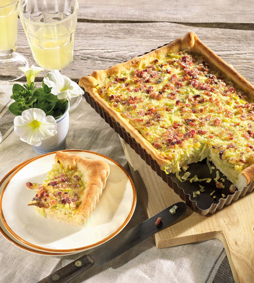 Hessischer Lauchkuchen mit Speck