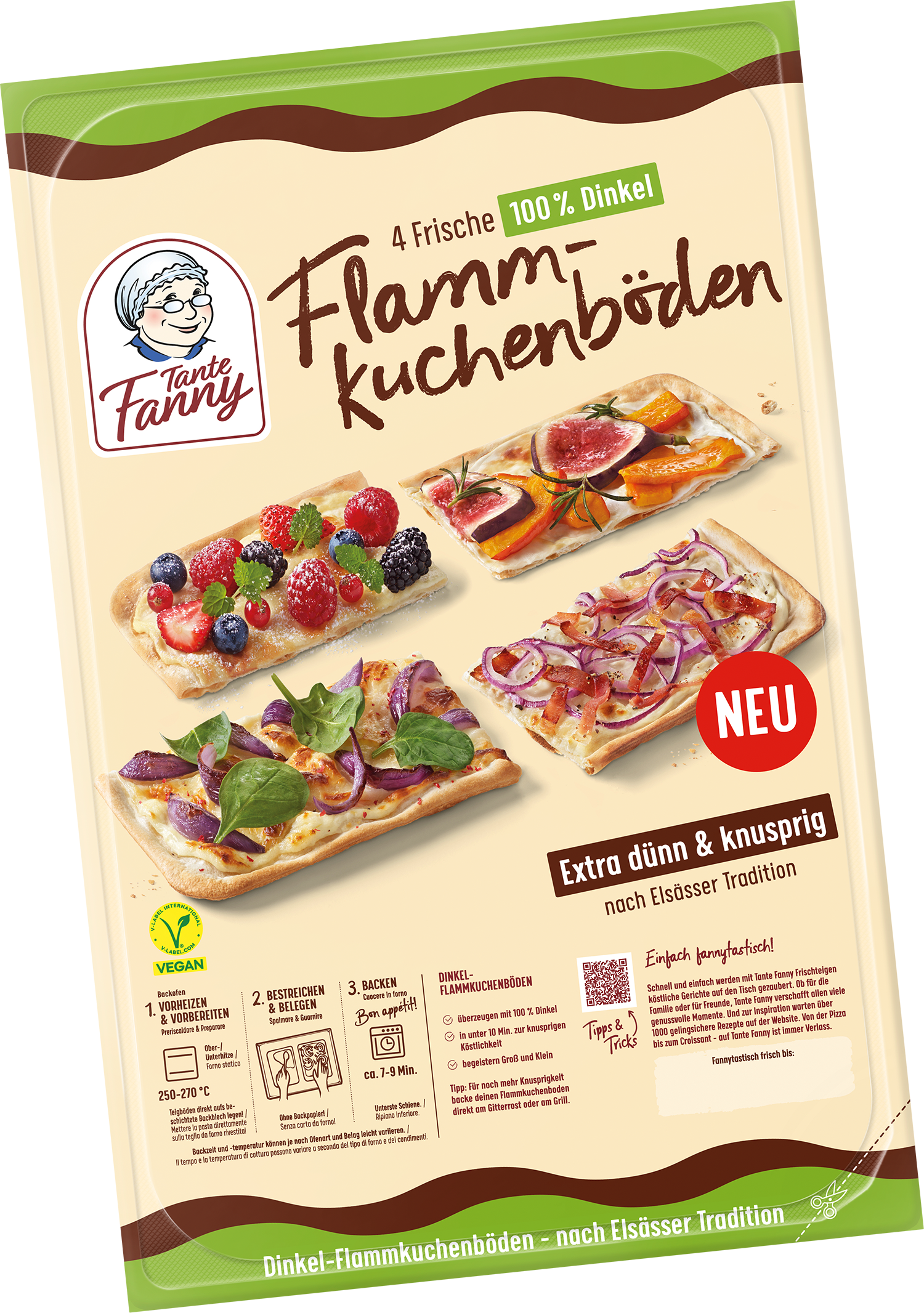 Tante Fanny Dinkel-Flammkuchenböden