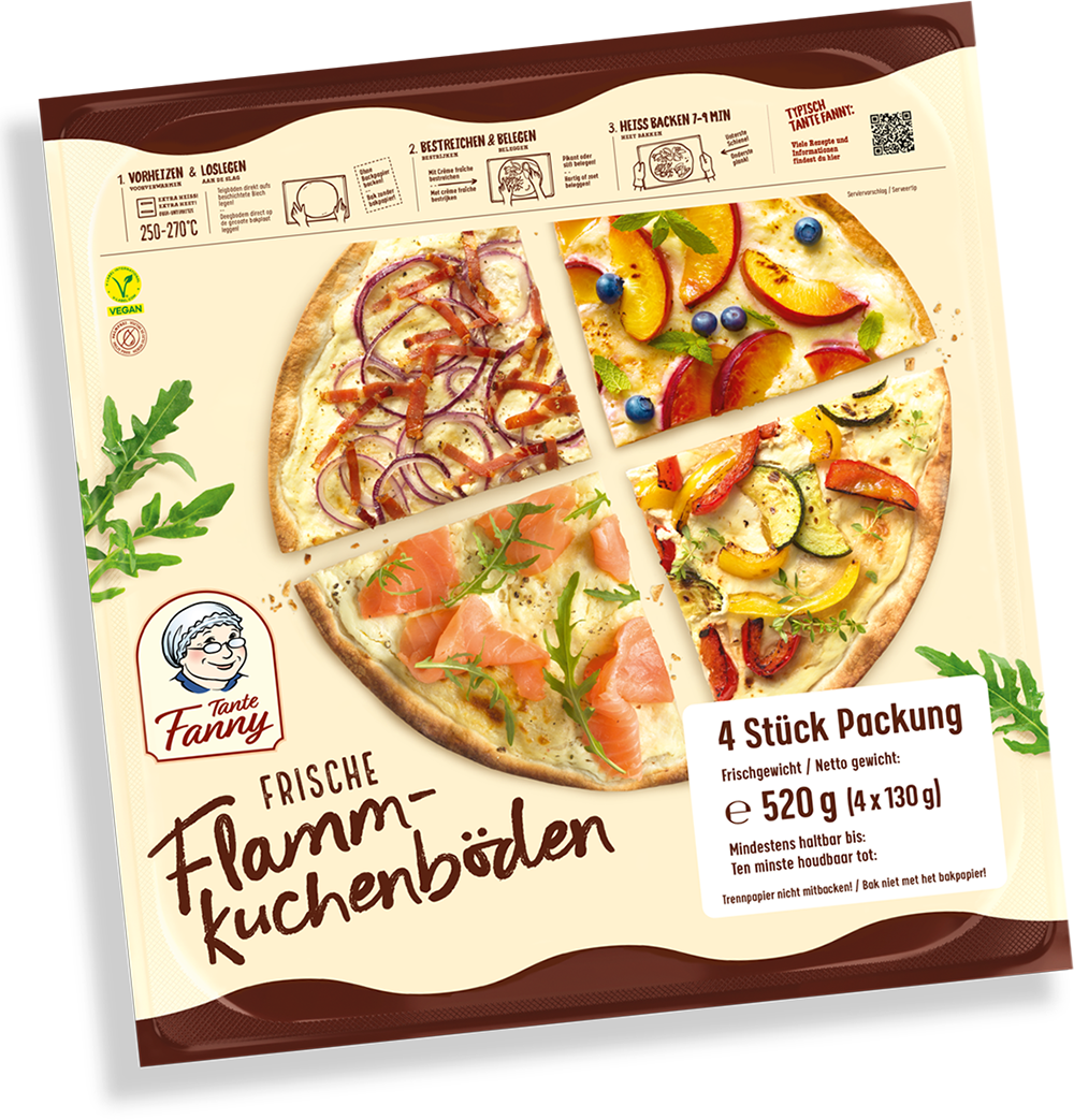 Tante Fanny Frische Flammkuchenböden rund 4er Packung