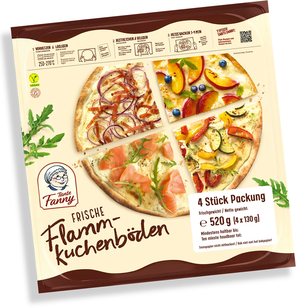 Tante Fanny Frische Flammkuchenböden rund 4er Packung
