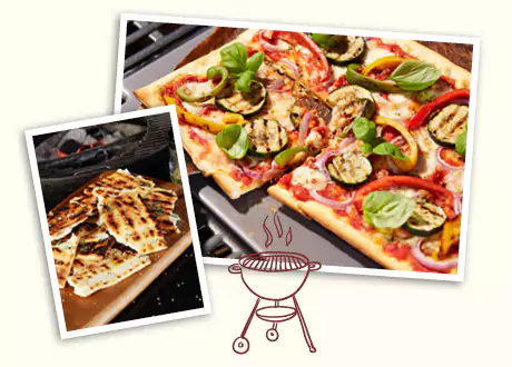 pizza op de houtskool barbecue