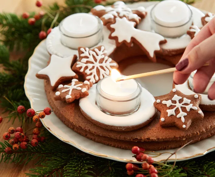 Adventskranz aus Lebkuchen