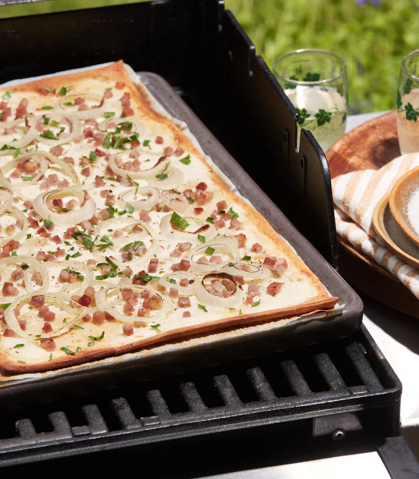 Badischer Flammkuchen vom Grill