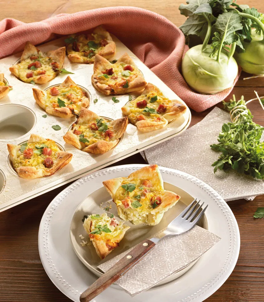 Blätterteigmuffins mit Kassler