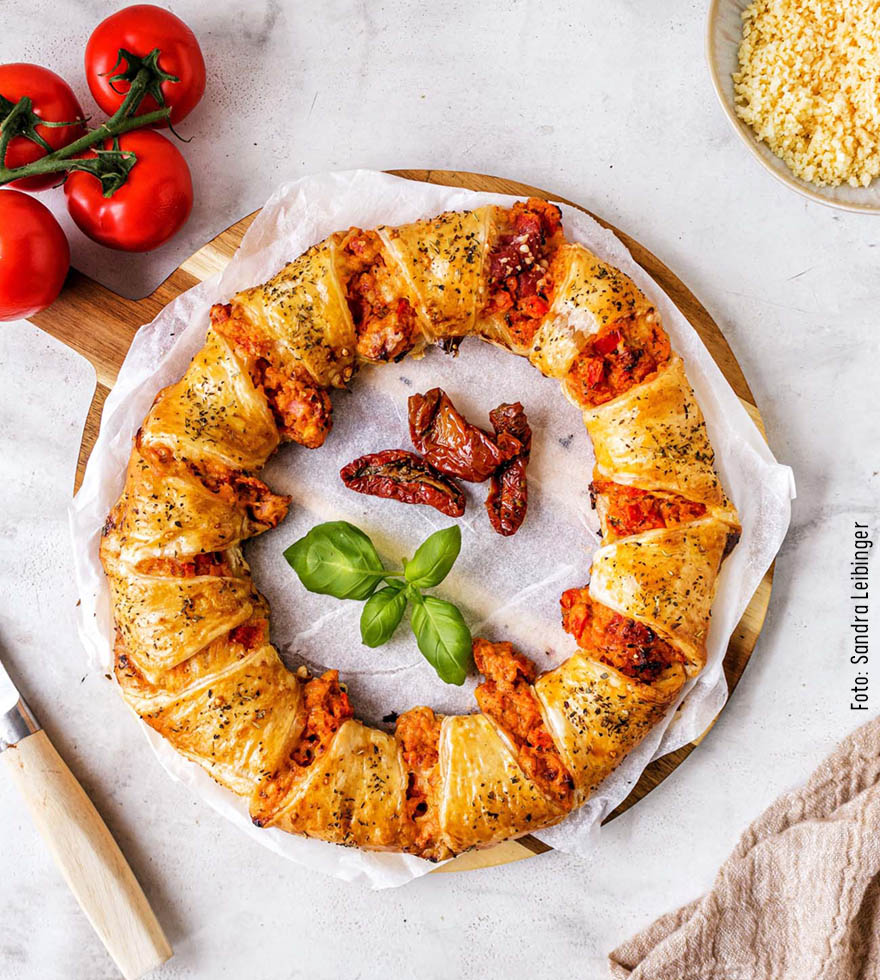 Blätterteig-Pizzakranz Thermomix-Rezept