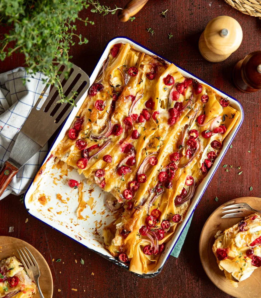 Crinkle mit Cranberries und Camembert