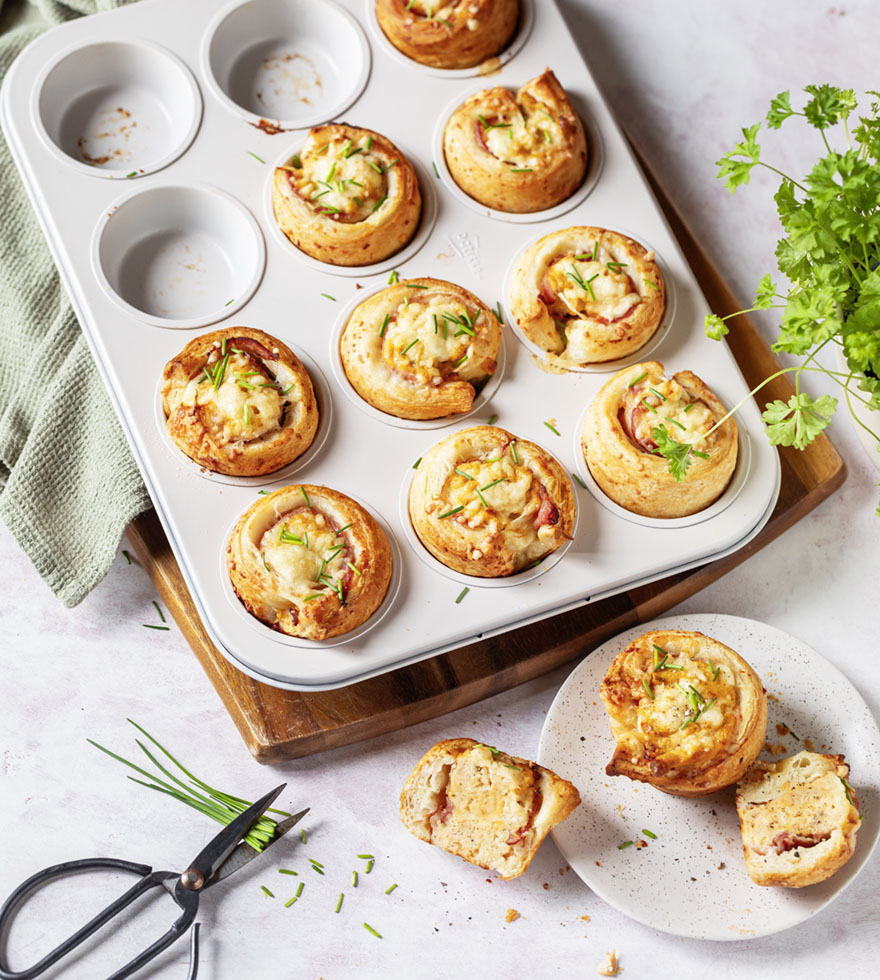 Croissant Muffins mit Rührei Füllung - Thermomix-Rezept