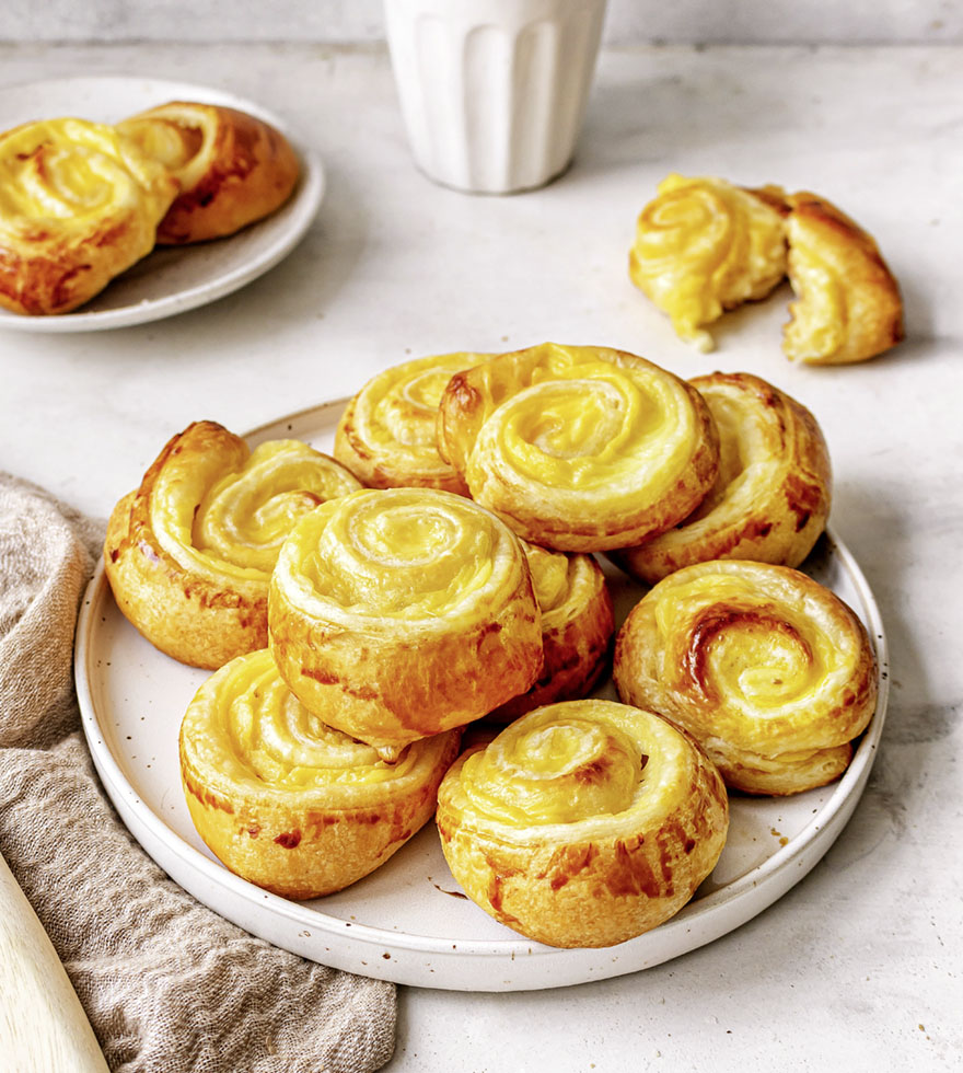 Croissant-Schnecken mit Pudding-Füllung - Thermomix-Rezept