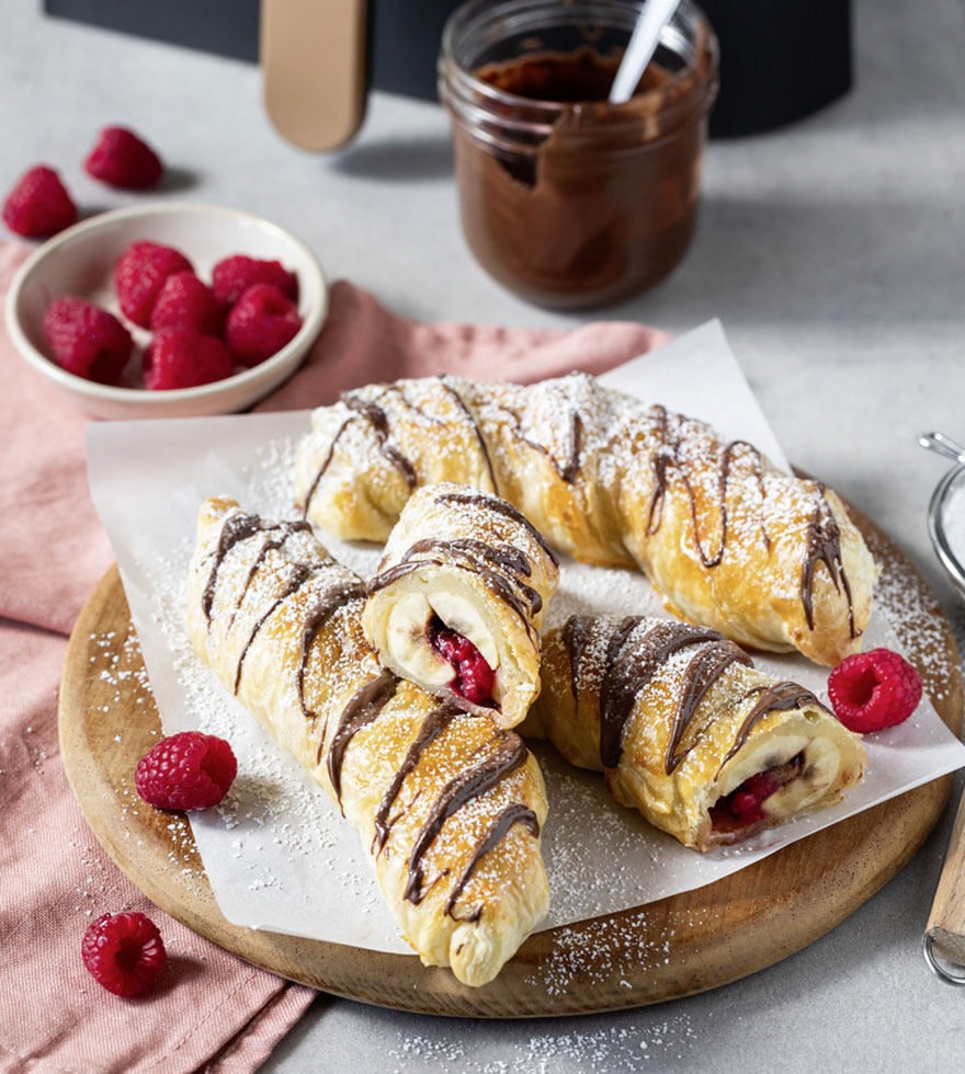 Gefüllte Bananen im Blätterteigmantel - Rezept