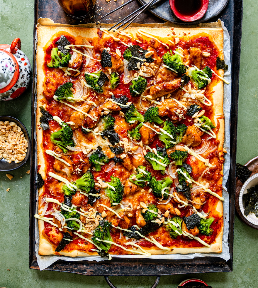 Japanische Teriyaki-Chicken-Pizza