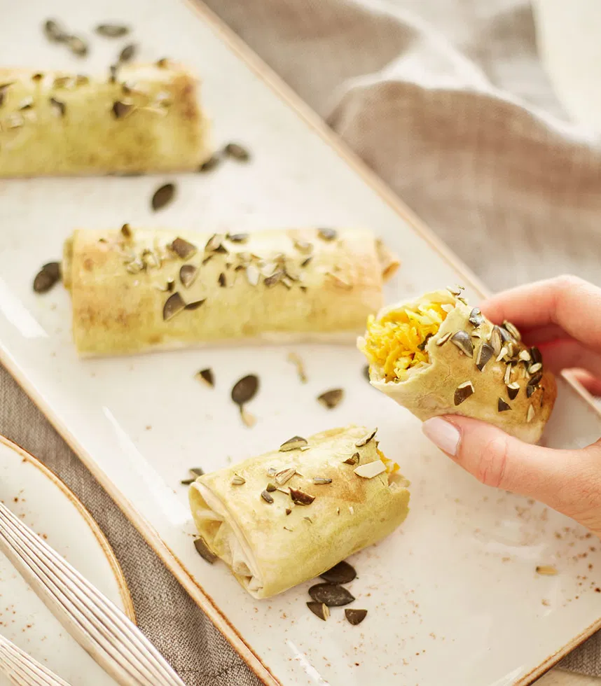 Knusprige Mini-Kürbisstrudel mit Filoteig - Rezept Tante Fanny