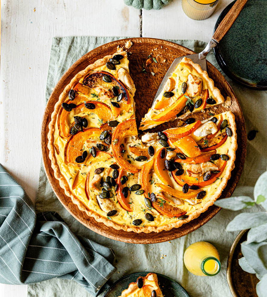 Kürbis-Huhn-Quiche
