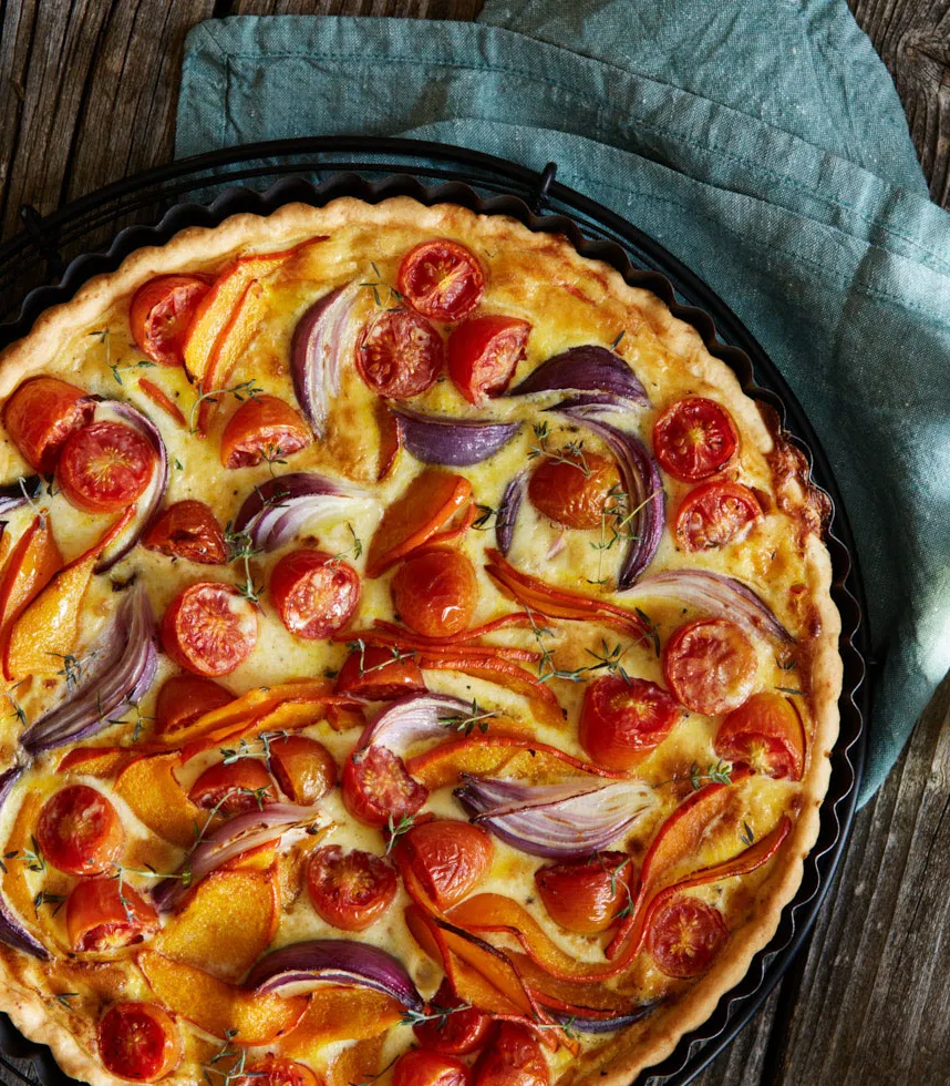 Kürbis-Tomaten Quiche