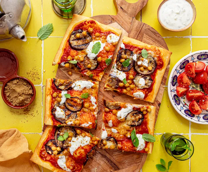 Marokkanische Melanzani-Pizza