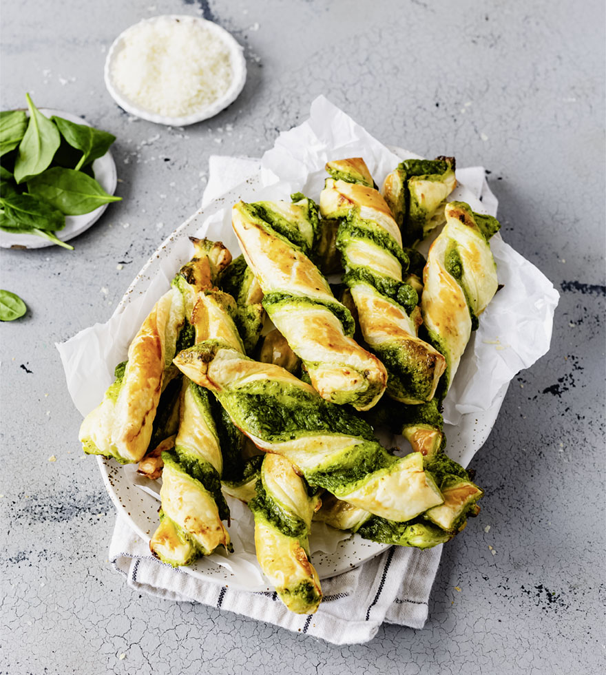 Parmesan-Spinat Twisters Rezept
