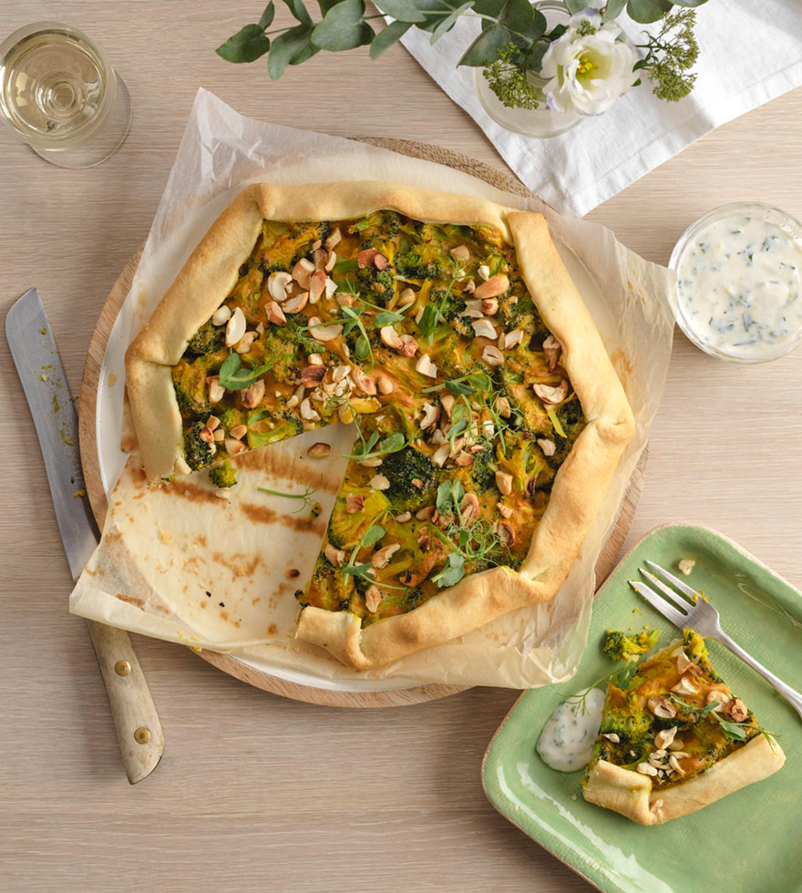 Vegane Curry-Brokkoli-Galette - Rezept