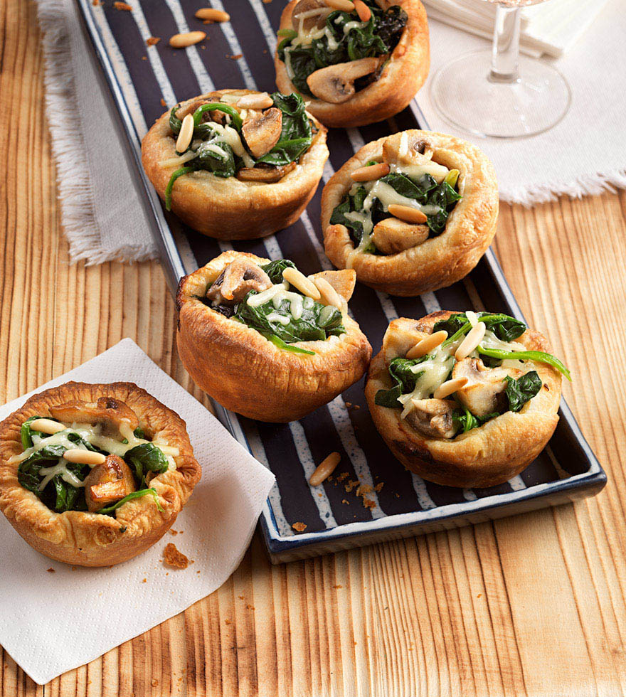 vegane Blätterteigmuffins mit Spinat Tante Fanny