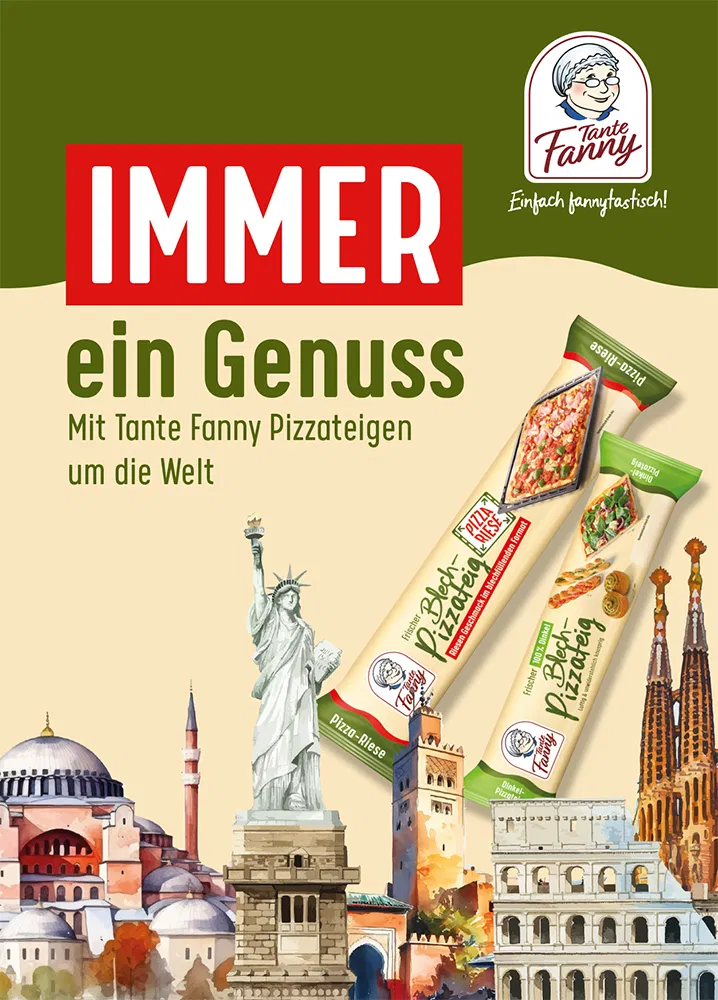 Coverbild für das Rezeptheft Immer ein Genuss - Mit Tante Fanny Pizzateigen um die Welt