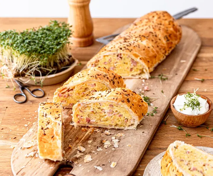 Recept: strudel met ham en aardappel