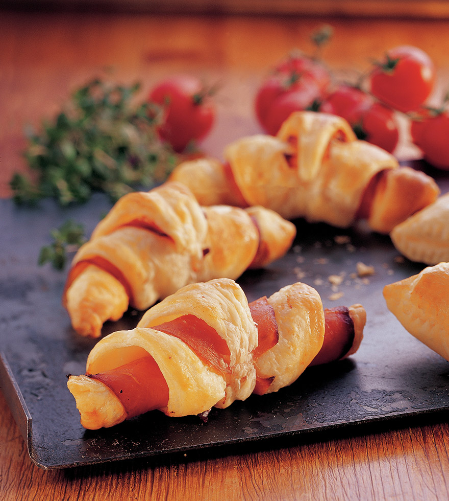 Blätterteig-Schinken Kipferl
