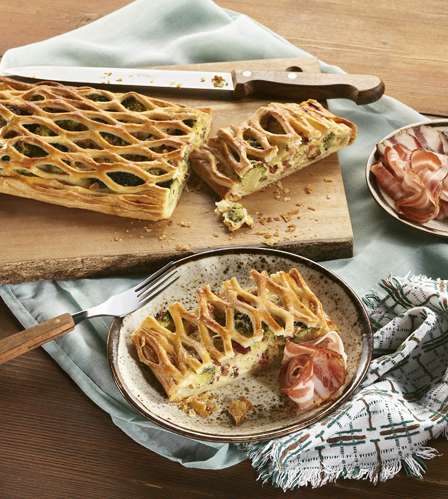 Brokkoli Speckstrudel mit Blätterteig