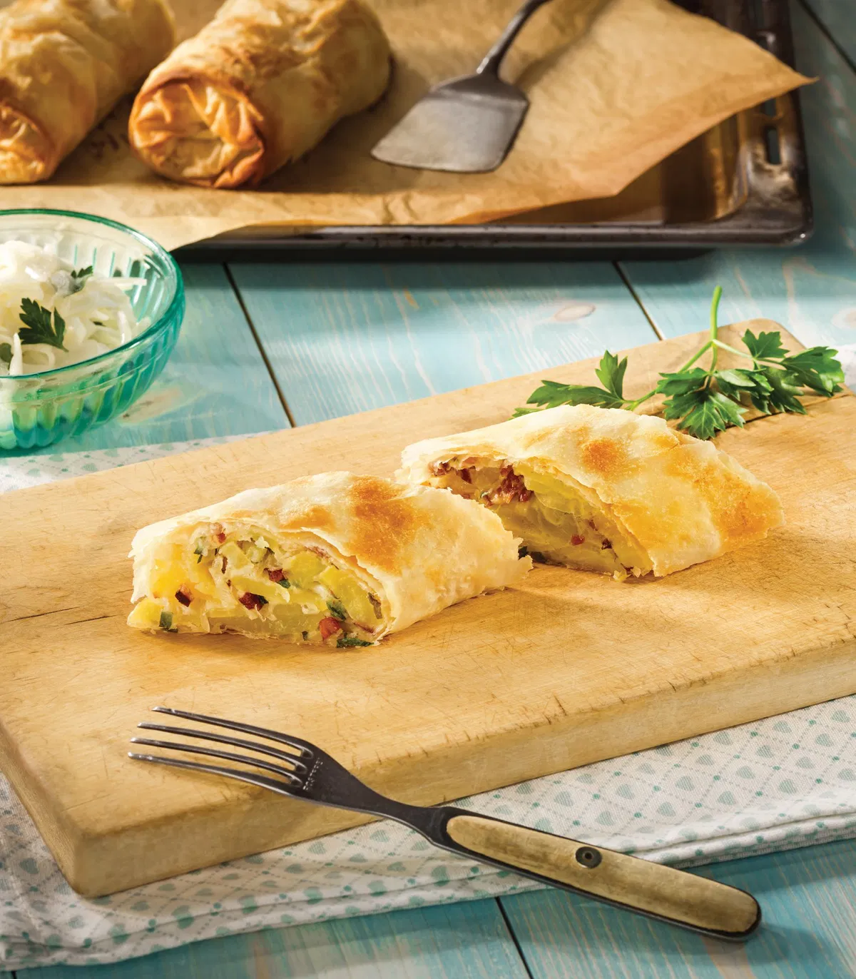 Zwiebel-Erdäpfel-Strudel
