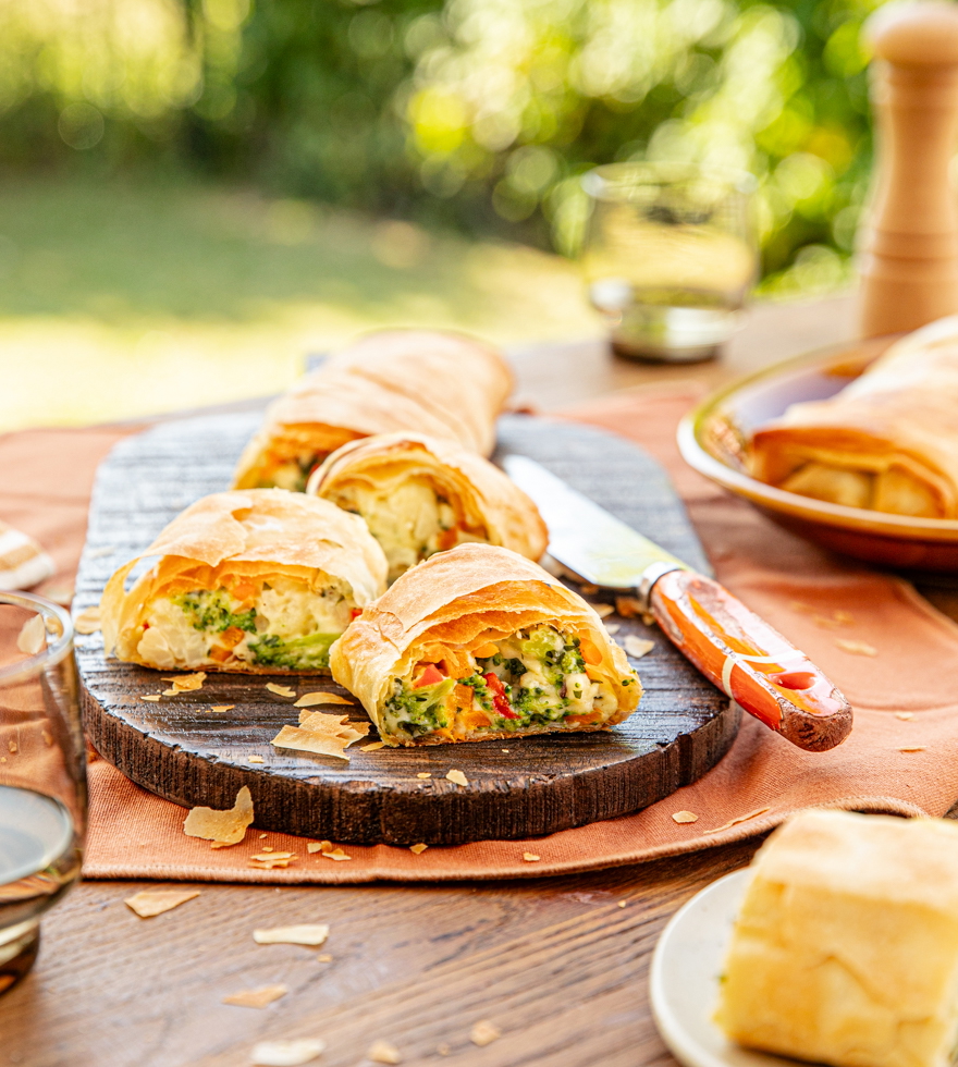 Cremiger Gemüsestrudel mit Kräutern
