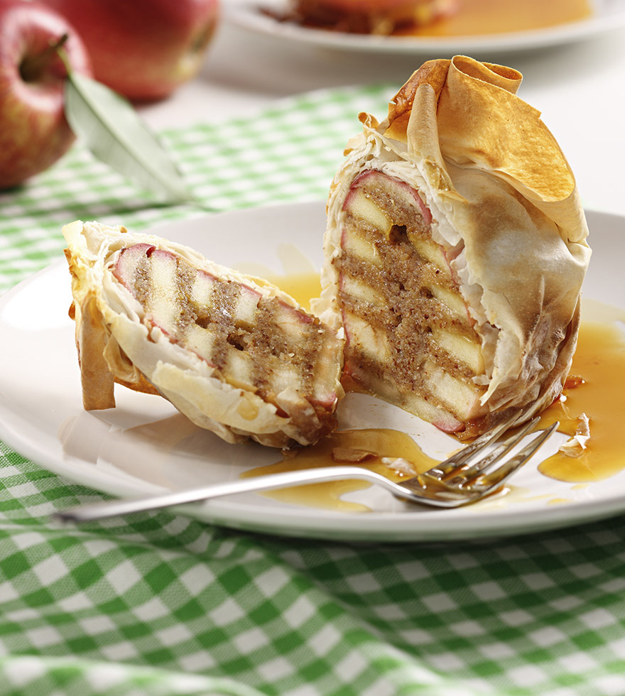 Karamellisierter Apfel im Strudelteig