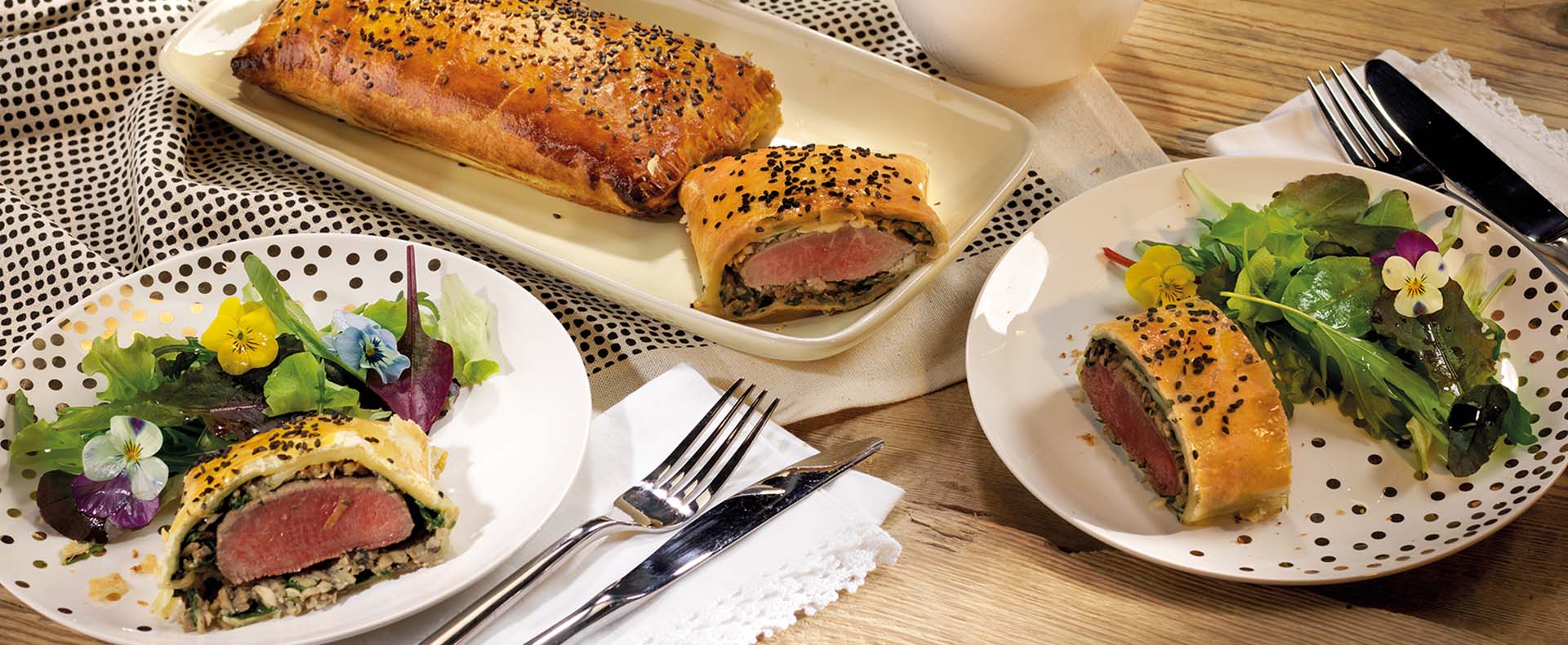 Rezept Lammrücken im Blätterteig mit Spinat und Champignons Tante Fanny