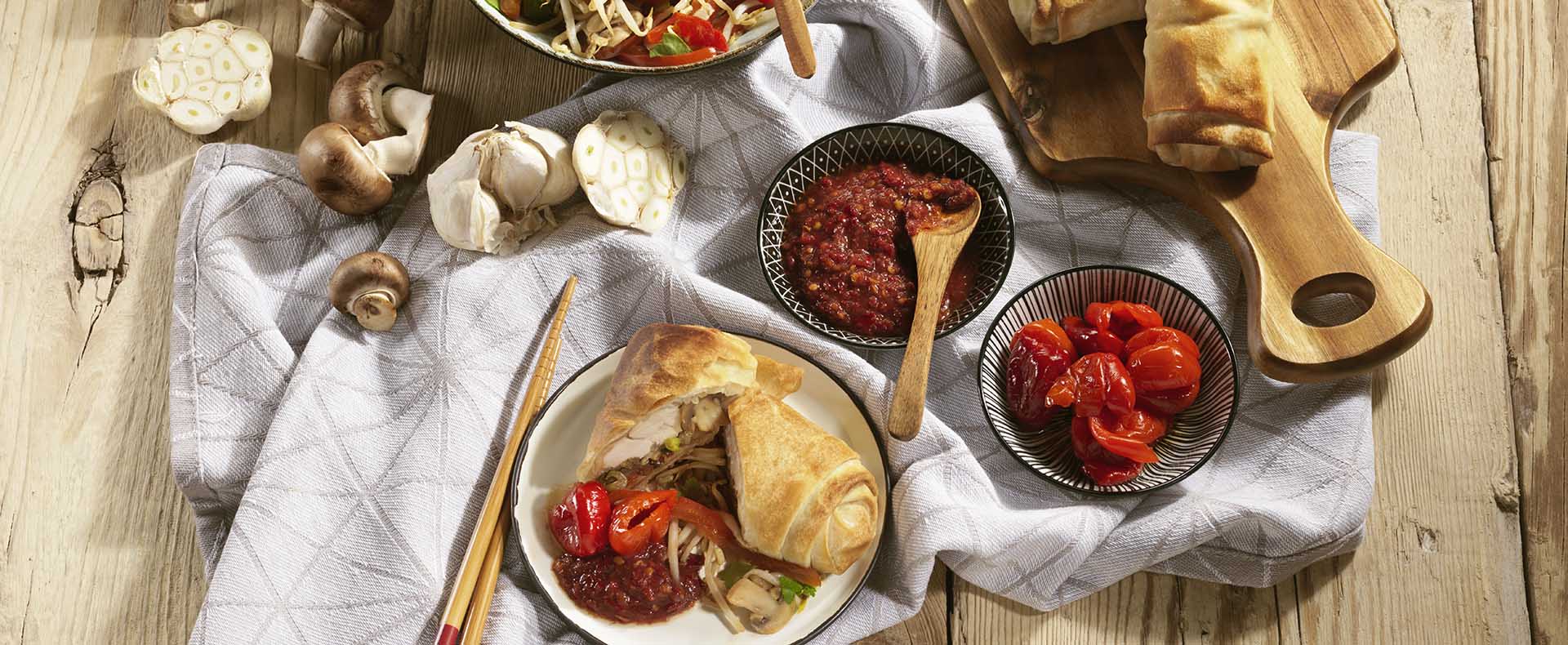Chinesische Frühlingsrollen mit Hühnchen - Rezept Tante Fanny