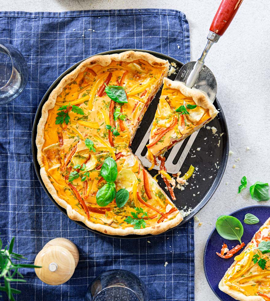 Paprika-Quiche mit Camembert