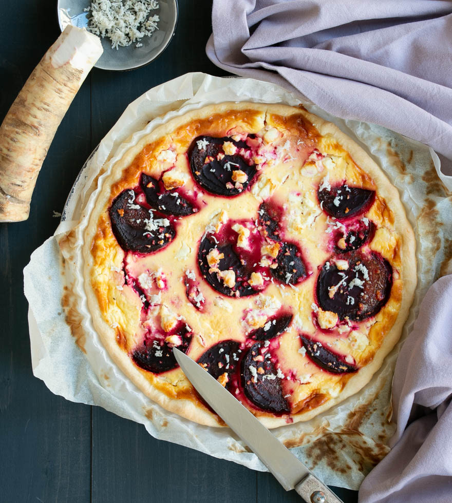 Rote Rüben-Quiche mit Kren