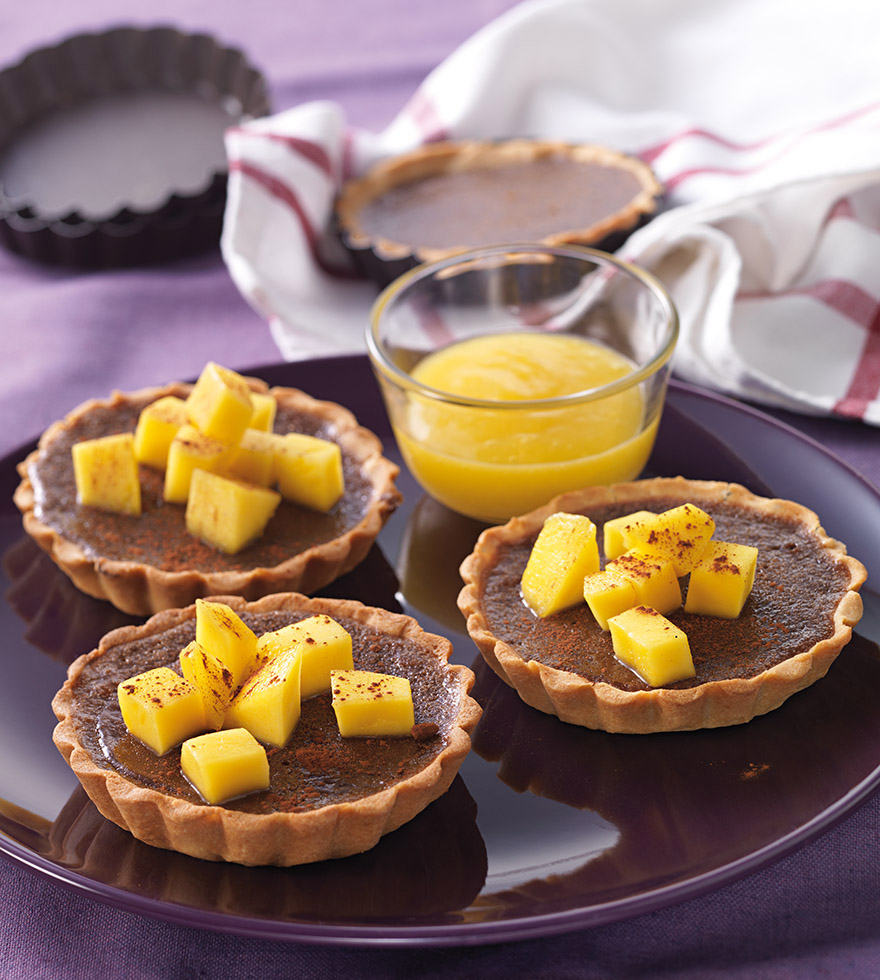 Schokolade-Mango-Tartelettes Tante Fanny