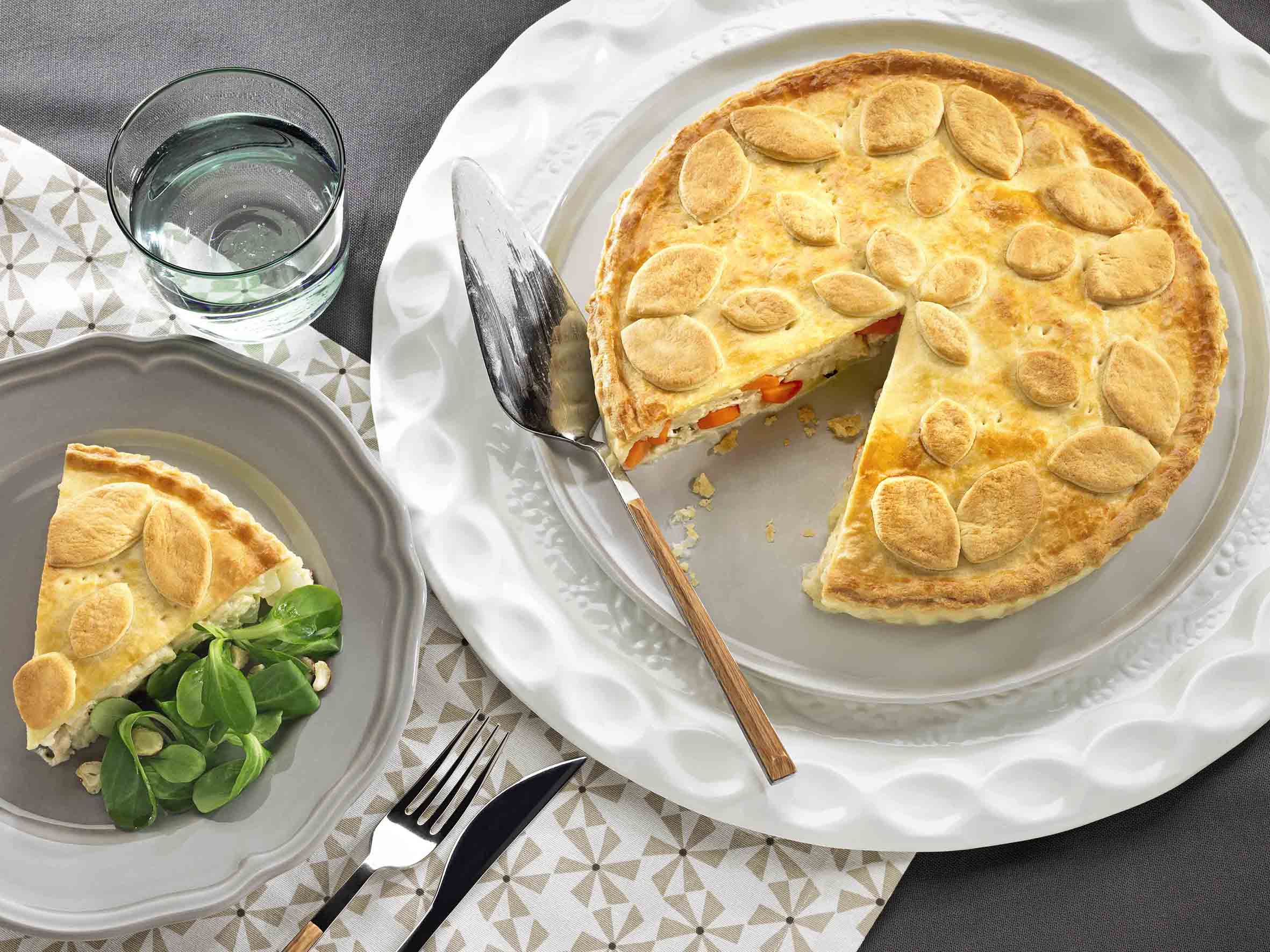 Quiche mit Huhn und Karotte