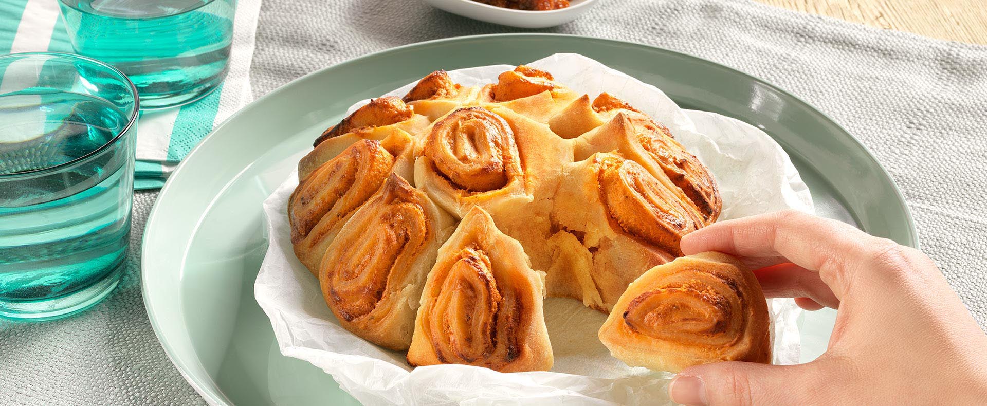 Pestozupfschnecken mit Salami Tante Fanny