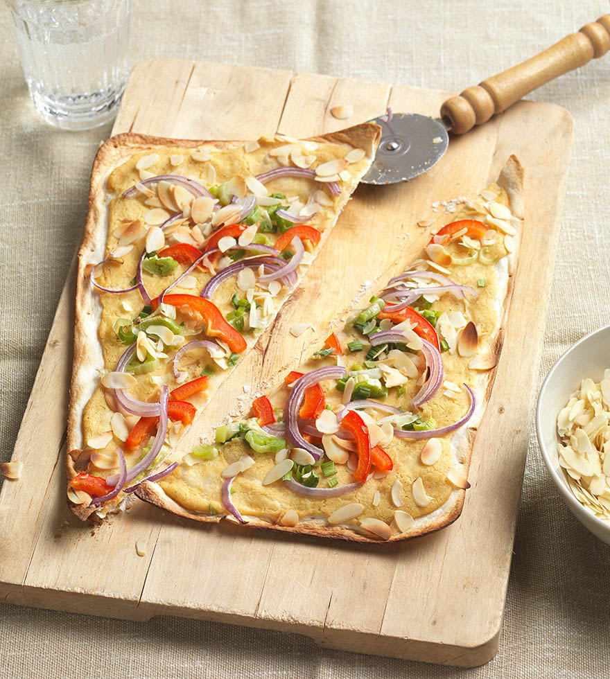 Veganer Flammkuchen Hummus - Tante Fanny
