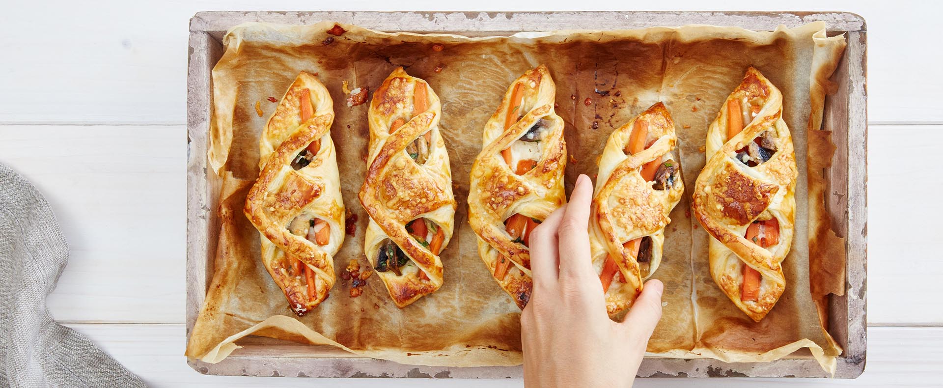Schwammerl-Karottentaschen mit Hand Tante Fanny