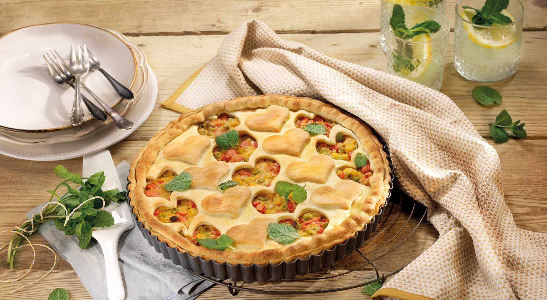 Rezept Gedeckte Quiche mit Hummus und Erbsen Tante Fanny