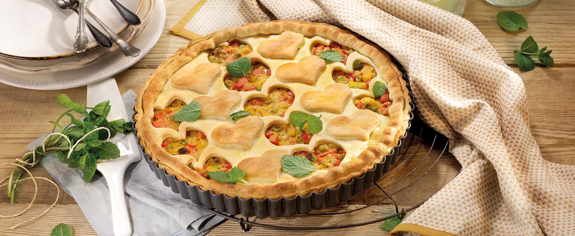 Rezept Gedeckte Quiche mit Hummus und Erbsen Tante Fanny
