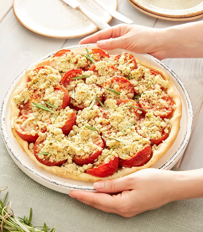 Tomatenquiche mit Rosmarinstreusel