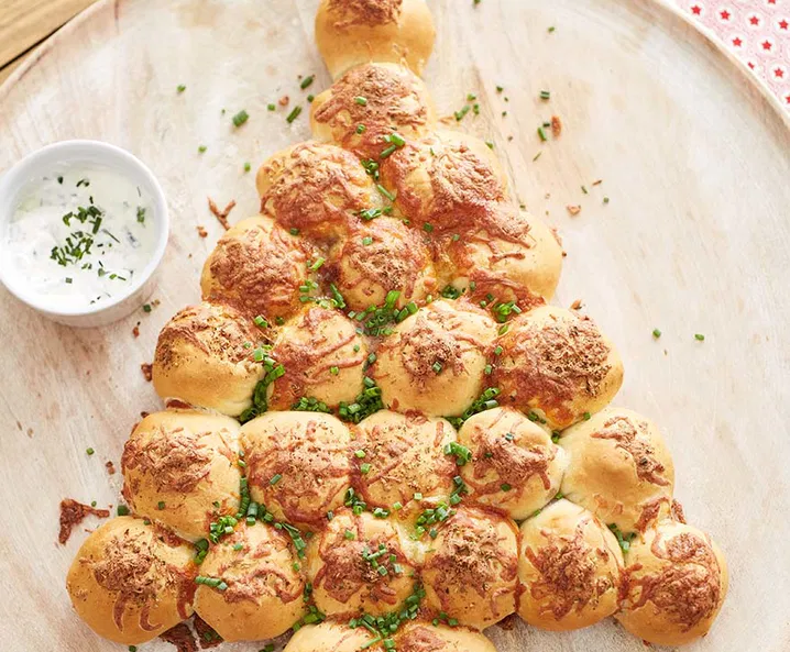 Rezept für Pizzabällchen-Tannenbaum