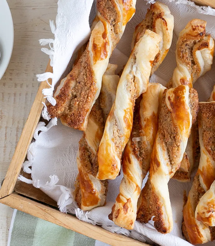 Vegane Nussstangerl - Blätterteig Nusstangen Rezept