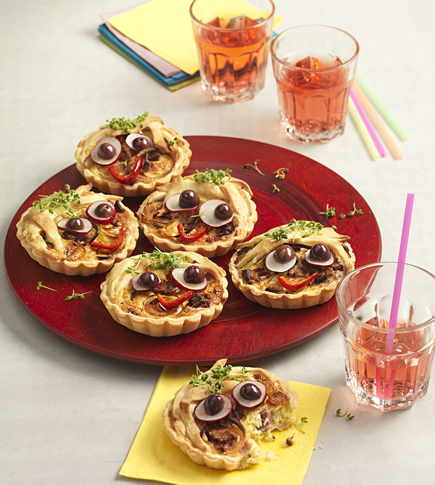 Quiche Gesichter - Rezept für Kinder