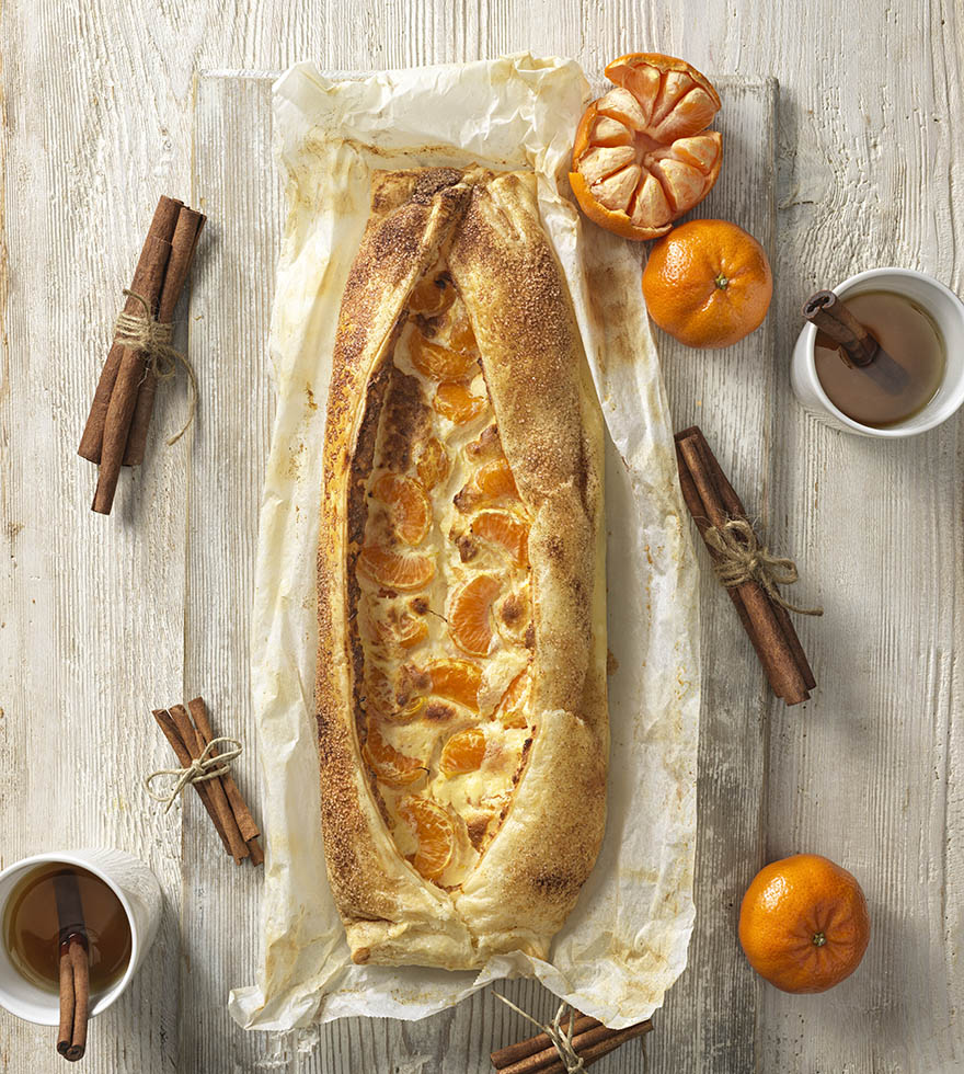 Topfen-Mandarinen-Strudel - einfaches Rezept