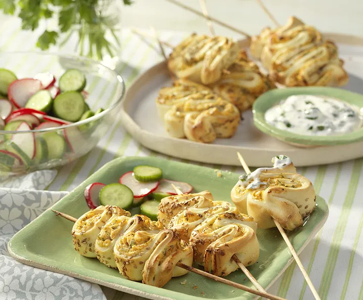 vegetarische Frühlingskräuter-Spieße - Rezept