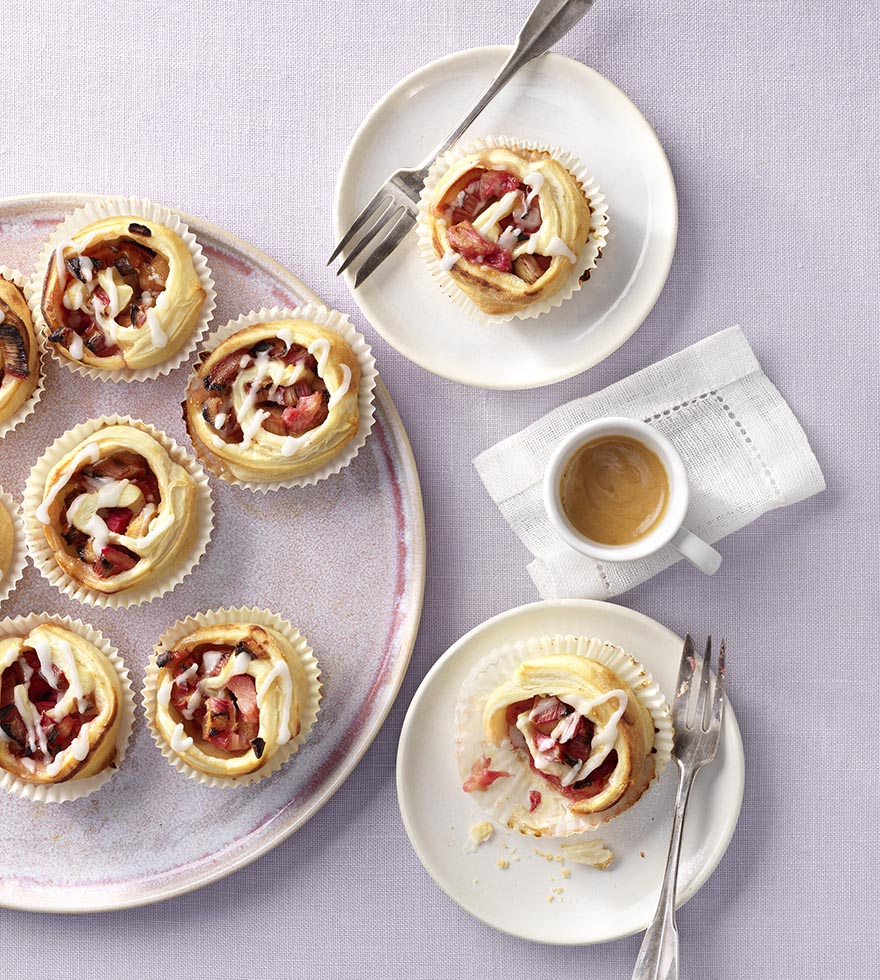 Einfache Rhabarber-Schnecken-Muffins - Rezept