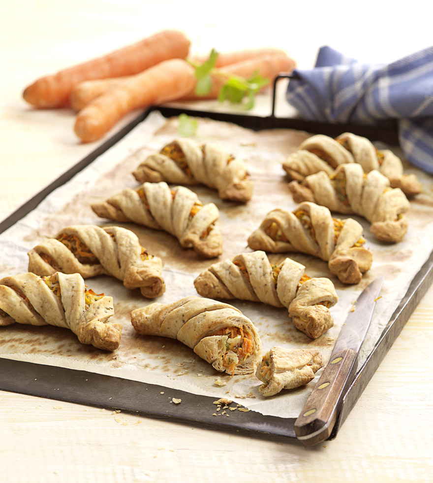 Blätterteig Karotten Happen - einfaches Blätterteighäppchen Rezept