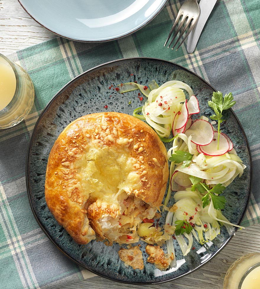 Saftige Erdäpfelnester mit Käse