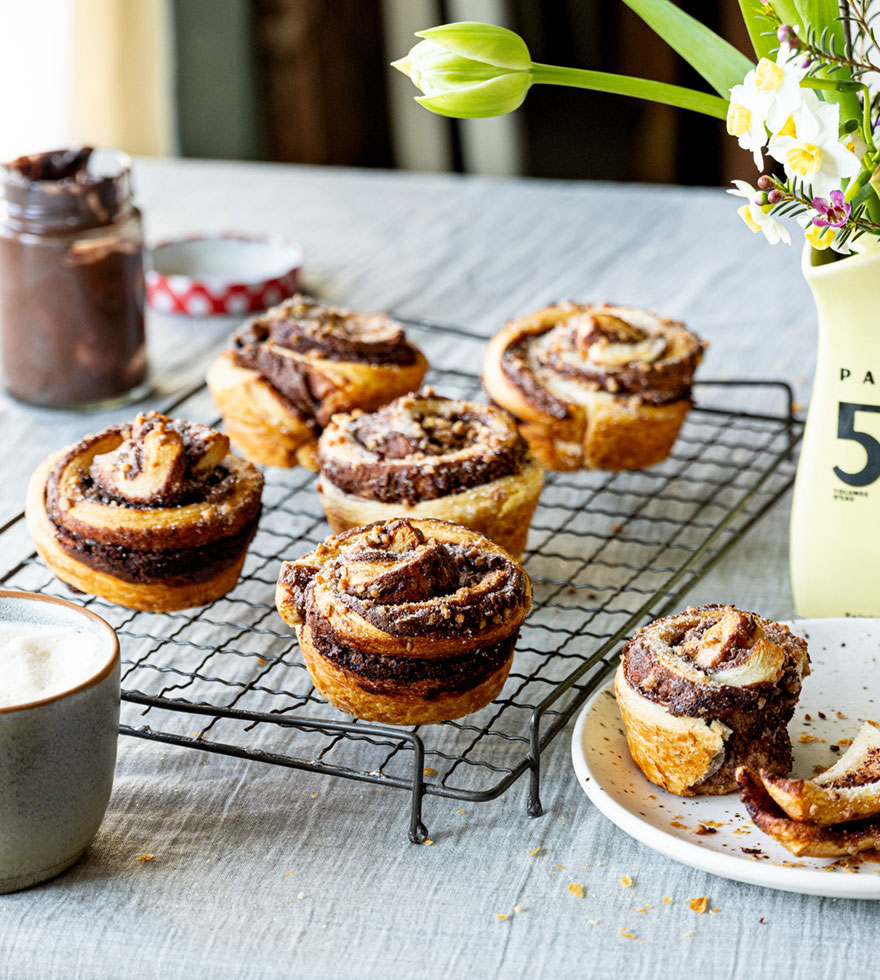 Haselnuss-Nougat-Cruffins