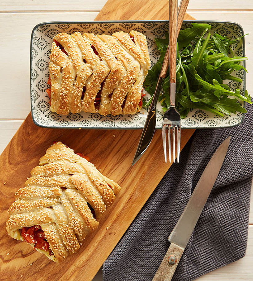 vegane Karotten-Flechtstrudel